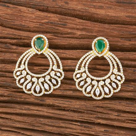 Cz South Indian Earring With Gold Plating