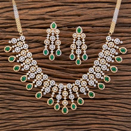 Cz Classic Necklace With 2 Tone Plating