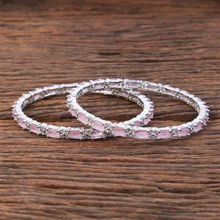 Cz Classic Bangles With Rhodium Plating