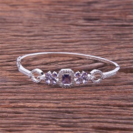 Cz Delicate Kada With Rhodium Plating