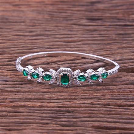 Cz Delicate Kada With Rhodium Plating