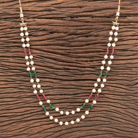 Cz Moti Necklace With Gold Plating