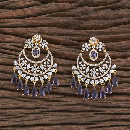 Cz Chand Earring With Gold Plating