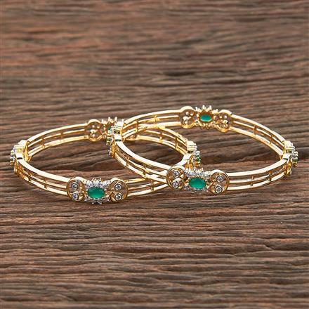 Cz Classic Bangles With 2 Tone Plating