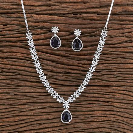 Cz Classic Necklace With Rhodium Plating