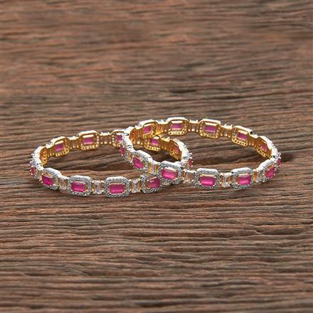 Cz Classic Bangles With 2 Tone Plating