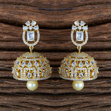 Cz South Indian Earring With Gold Plating