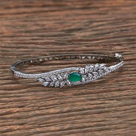 Cz Delicate Kada With Black Plating