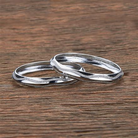 Cz Classic Bangles With Rhodium Plating