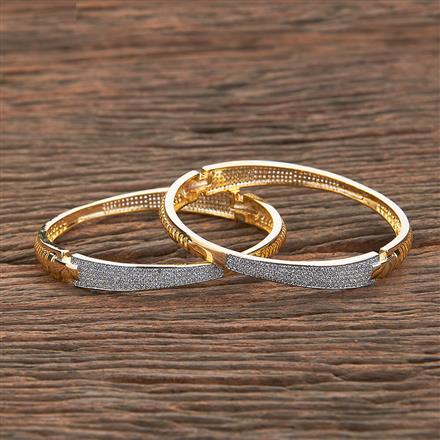 Cz Delicate Bangles With 2 Tone Plating