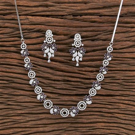 Cz Classic Necklace With Rhodium Plating