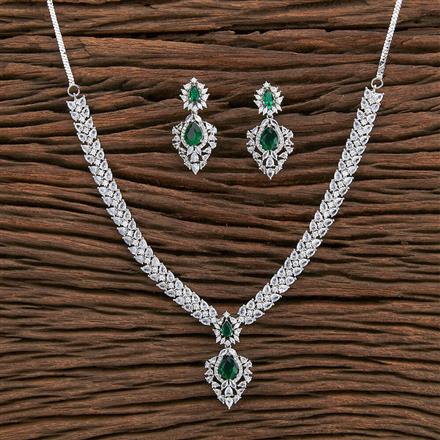 Cz Classic Necklace With Rhodium Plating