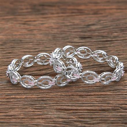 Cz Classic Bangles With Rhodium Plating