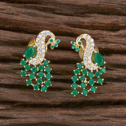 Cz Peacock Earring With Gold Plating