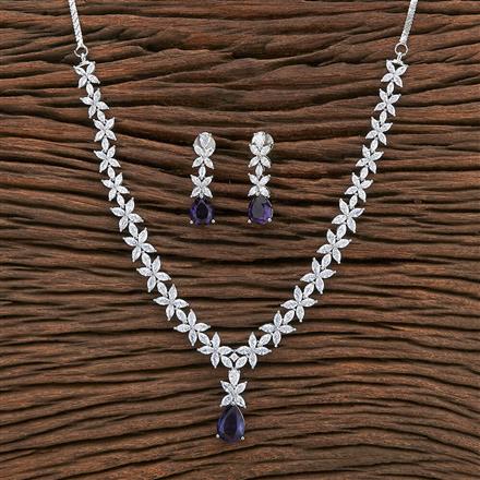 Cz Classic Necklace With Rhodium Plating