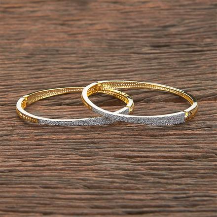 Cz Delicate Bangles With 2 Tone Plating