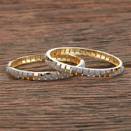 Cz Delicate Bangles With 2 Tone Plating