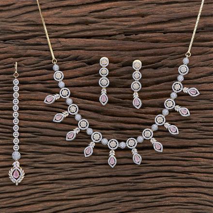 Cz Classic Necklace With 2 Tone Plating