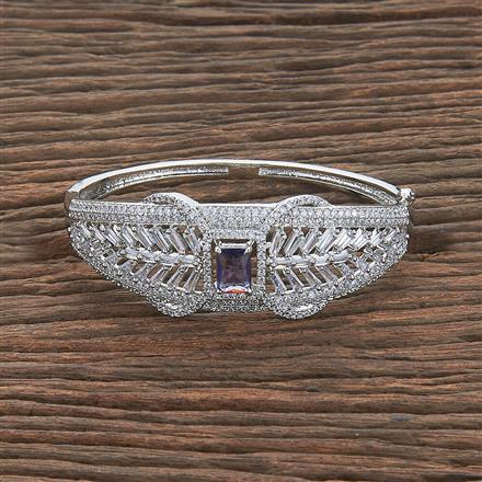 Cz Classic Kada With Rhodium Plating