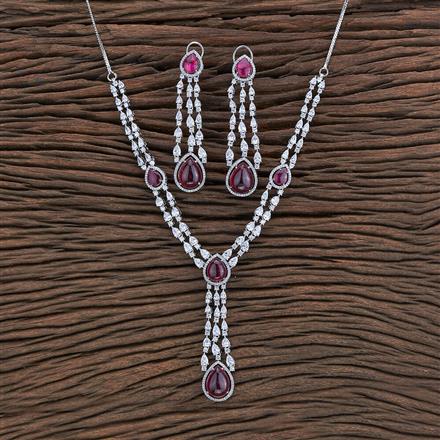Cz Classic Necklace With Rhodium Plating