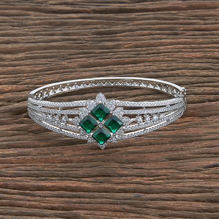 Cz Classic Kada With Rhodium Plating