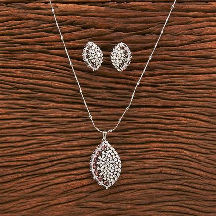 Cz Classic Pendant Set With Rhodium Plating