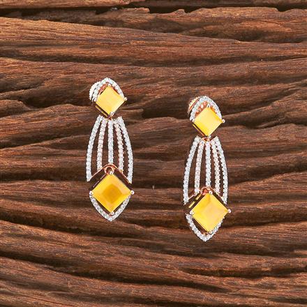 Cz Delicate Earring With 2 Tone Plating