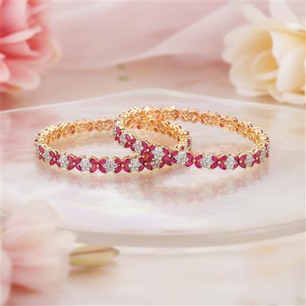 Cz Delicate Bangles With 2 Tone Plating