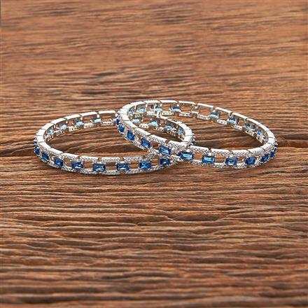 Cz Classic Bangles With Rhodium Plating