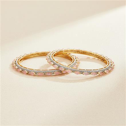 Cz Classic Bangles With 2 Tone Plating