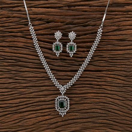 Cubic Zirconia Classic Necklace With Rhodium Plating