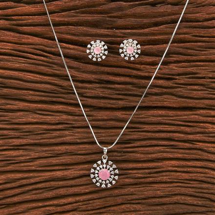 Cz Delicate Pendant Set With Rhodium Plating