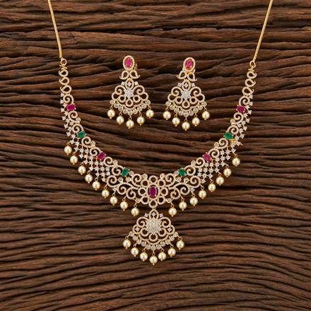 Cubic Zirconia Classic Necklace With Gold Plating