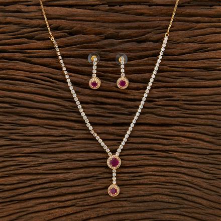 Cubic Zirconia Delicate Necklace With Gold Plating