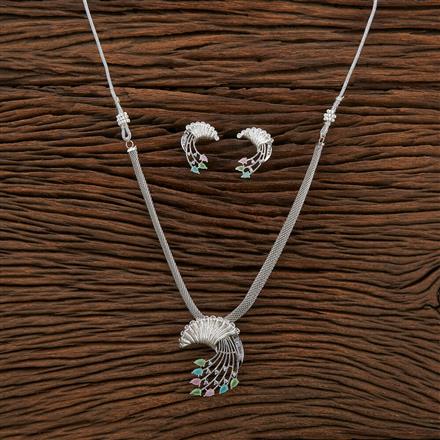 Cubic Zirconia Classic Pendant Set With Rhodium Plating