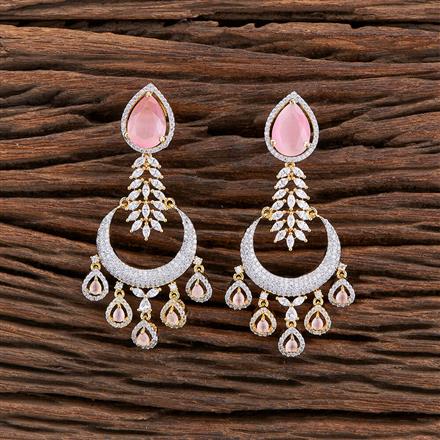 Cubic Zirconia Chand Earring With 2 Tone Plating