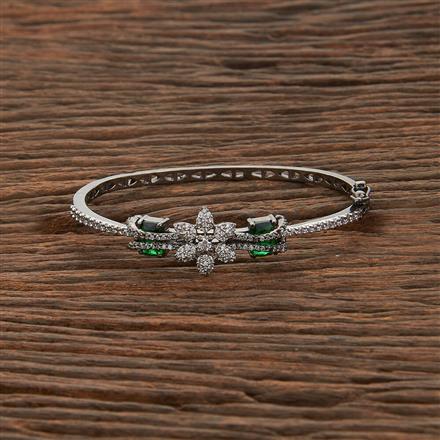 Cubic Zirconia Delicate Kada With Black Plating