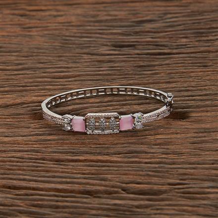 Cubic Zirconia Delicate Kada With Black Plating