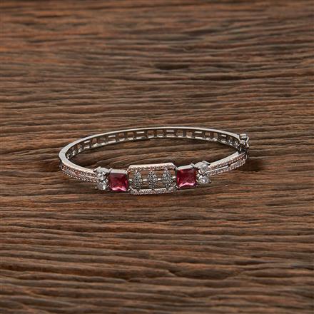 Cubic Zirconia Delicate Kada With Black Plating