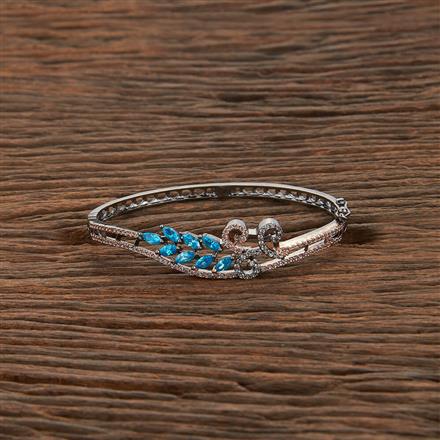 Cubic Zirconia Delicate Kada With Black Plating