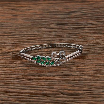 Cubic Zirconia Delicate Kada With Black Plating