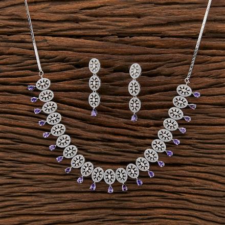 Cubic Zirconia Classic Necklace With Rhodium Plating