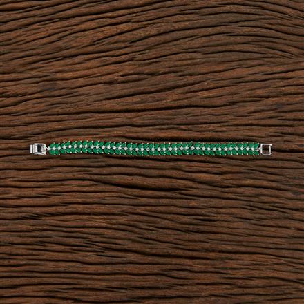 Cubic Zirconia Classic Bracelet With Rhodium Plating