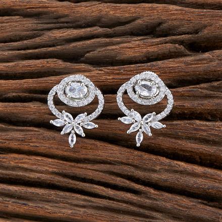Cubic Zirconia Delicate Tops With Rhodium Plating