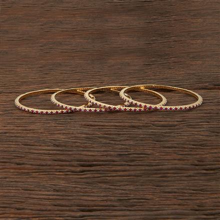 Cz Moti Bangles With Gold Plating