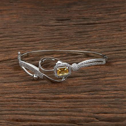 Cz Delicate Kada With Rhodium Plating