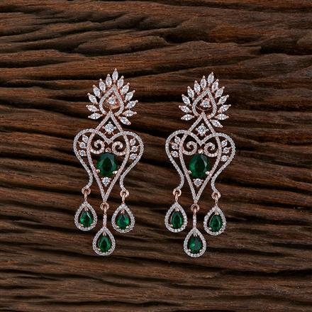 Cz Short Earring With Rose Gold Plating