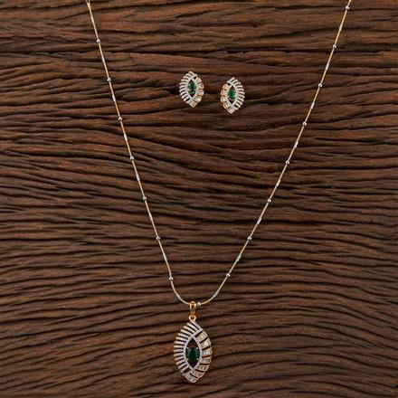 Cz Classic Pendant Set With 2 Tone Plating