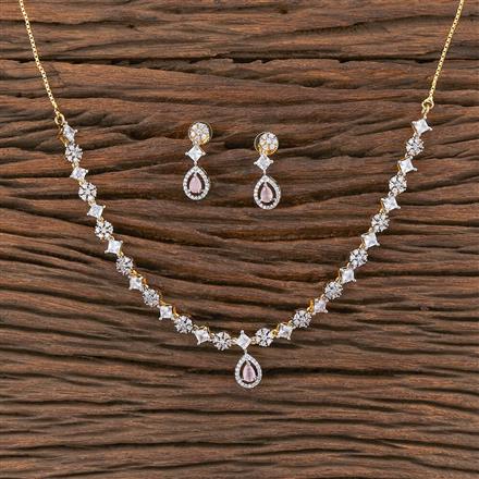 Cz Delicate Necklace With 2 Tone Plating
