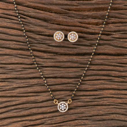 Cz Classic Mangalsutra With Rhodium Plating 2 Tone Plating